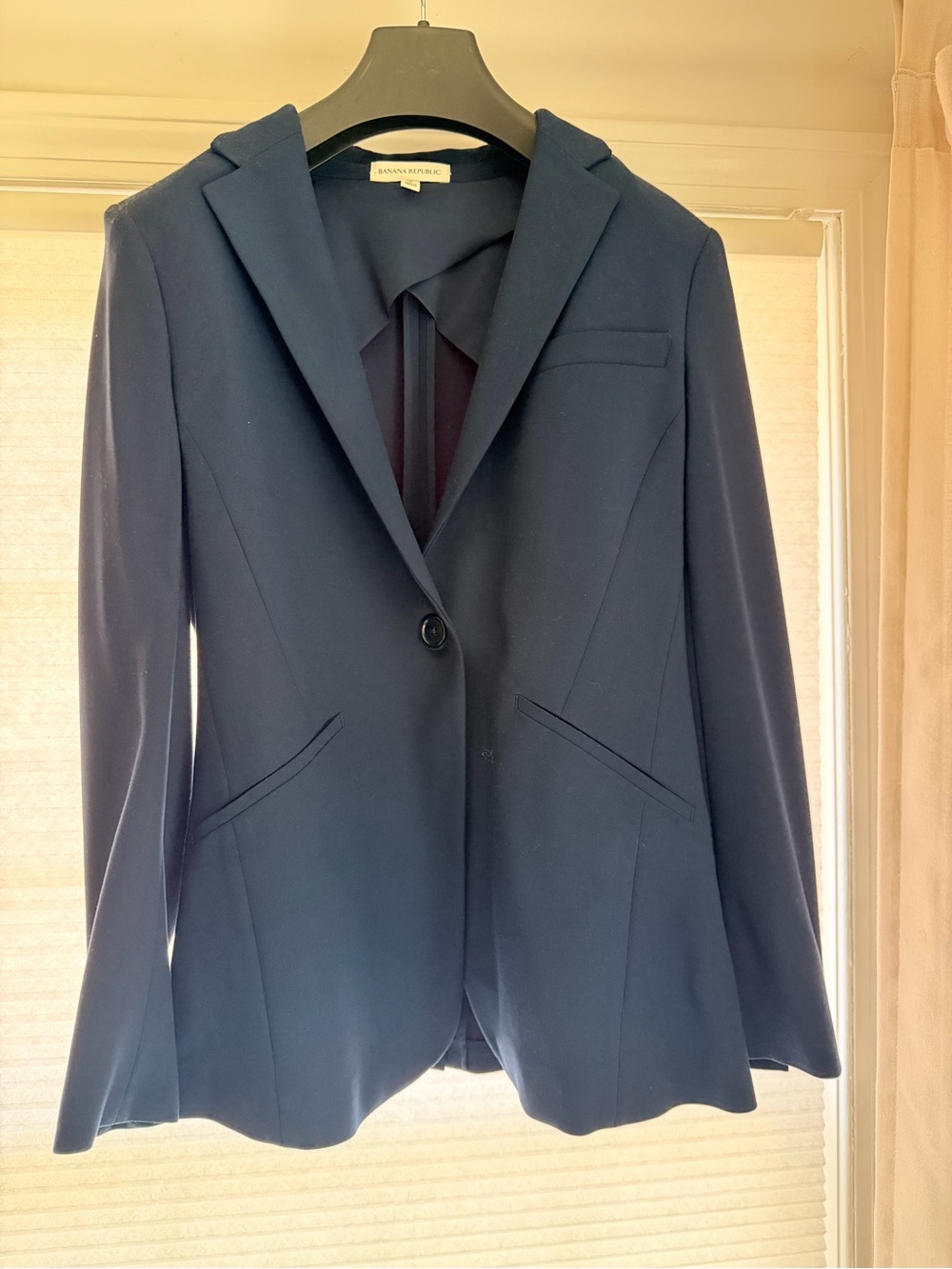 Banana Republic Dark Navy Tailored Single-Button Blazer